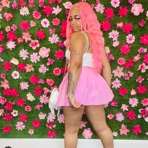 Our pink “Tennis Girl Skort”